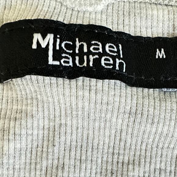 Michael Lauren M Channing Grey Ribbed Oversized Draped Thumbhole Top NWT - Picture 5 of 10